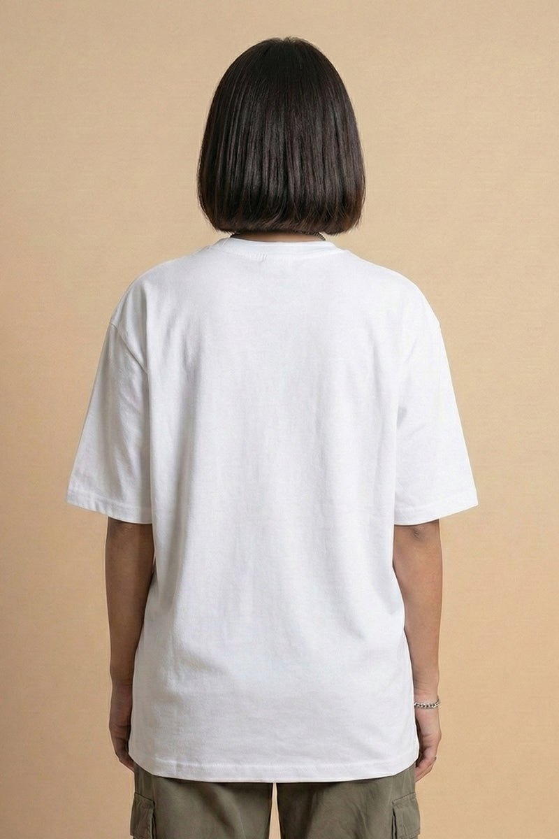Andaman Tropical Text Oversized T-Shirt in White