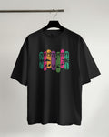 Andaman Tropical Text Oversized T-Shirt in Black