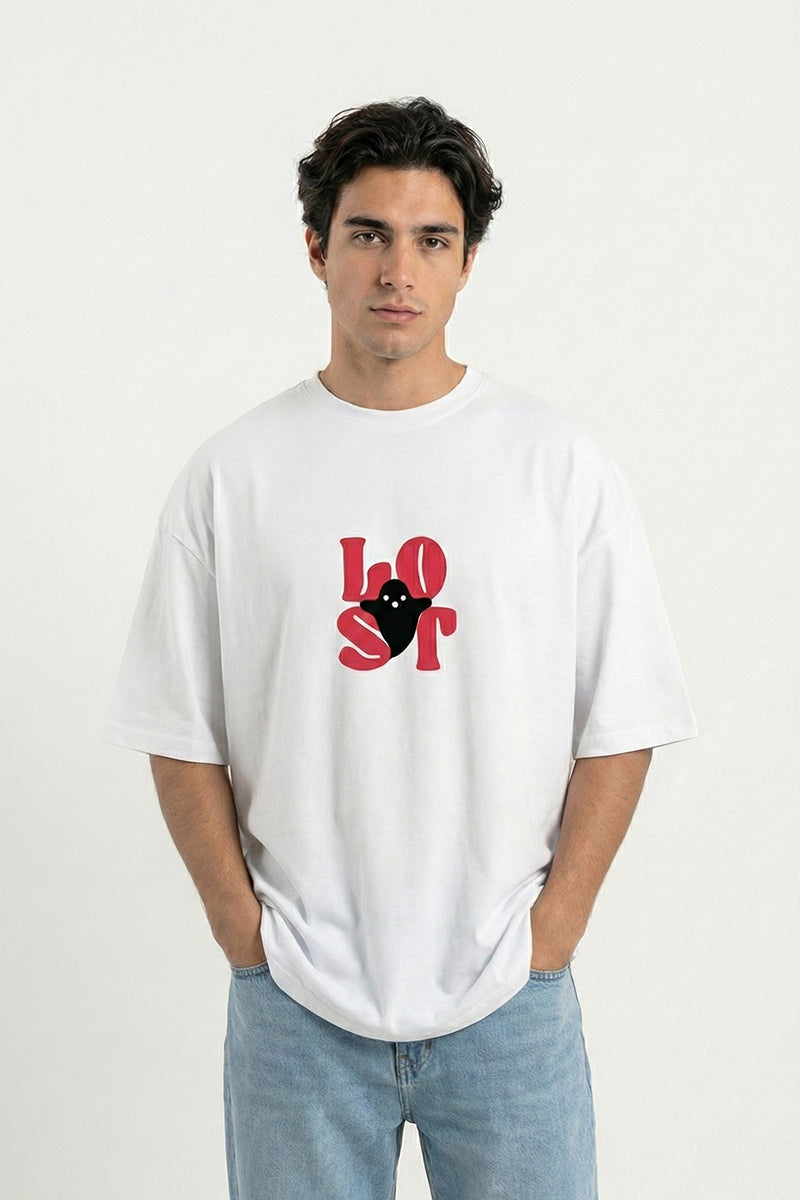 Lost Soul Oversized T-Shirt – Minimal Beach Aesthetic - front view