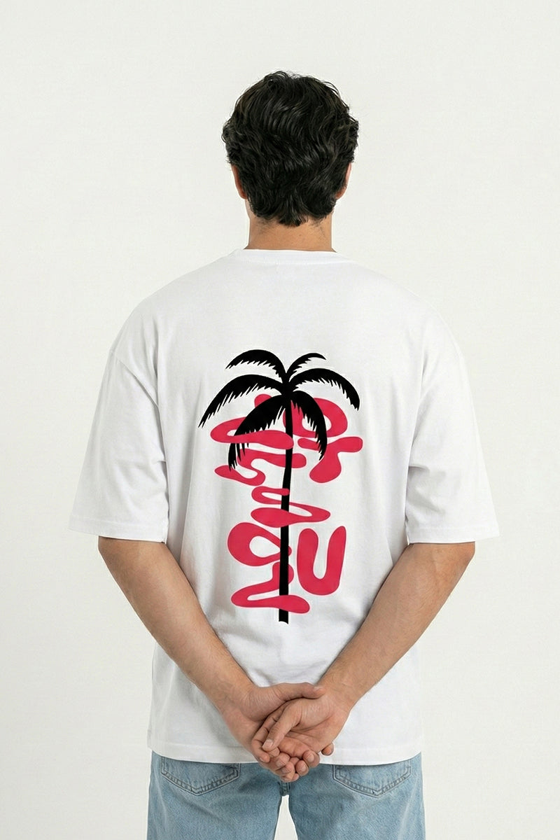Lost Soul Oversized T-Shirt – Minimal Beach Aesthetic - close-up detail