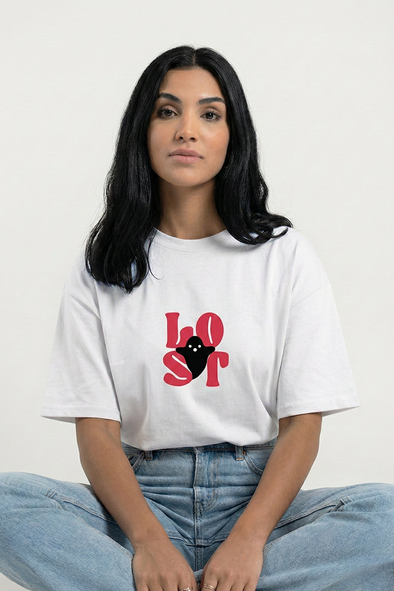 Lost Soul Oversized T-Shirt – Minimal Beach Aesthetic - back view