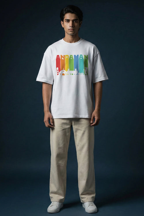 Andaman Adventure White Oversized T-Shirt
