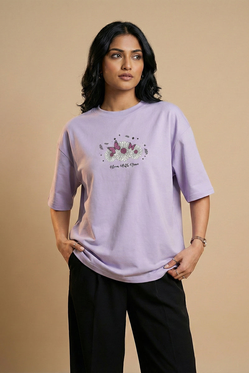 Floral Dream Oversized Tee - front view