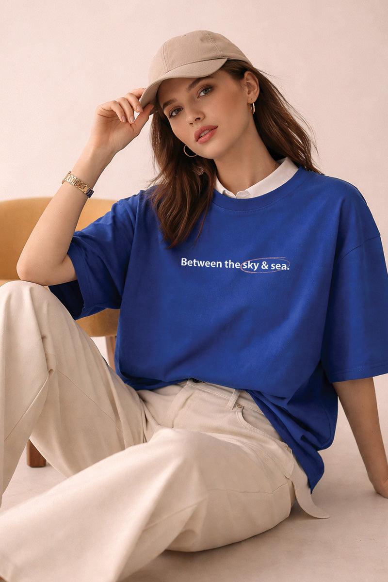 Escape Oversized T-Shirt – Ocean Blue Edition - back view