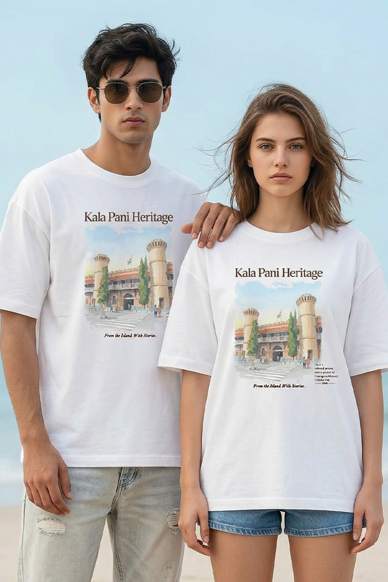 Kala Pani Heritage Oversized T-Shirt – Port Blair Edition - front view