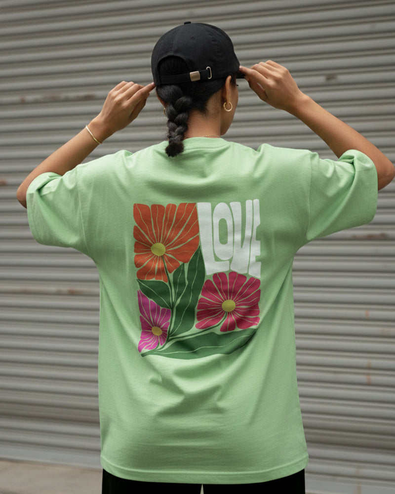 Love in Bloom Oversized Graphic T-Shirt - styled photo