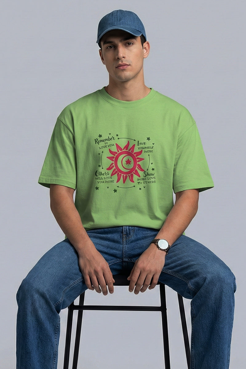 Love in Bloom Oversized Graphic T-Shirt - back view