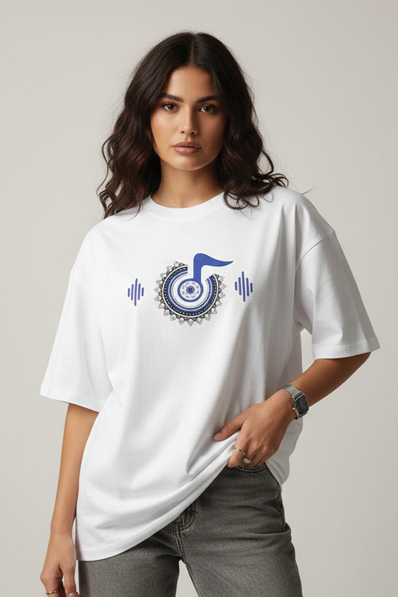 Rhythm & Harmony Oversized Tee - front view
