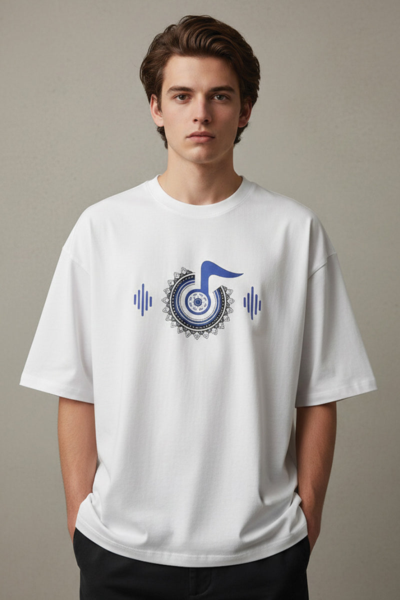 Rhythm & Harmony Oversized Tee - close-up detail