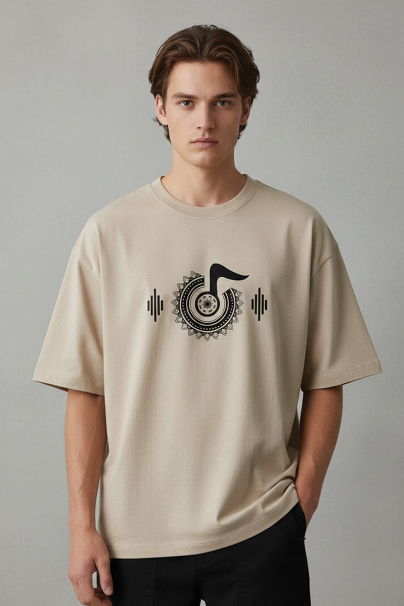 Rhythm & Harmony Oversized Tee - close-up detail