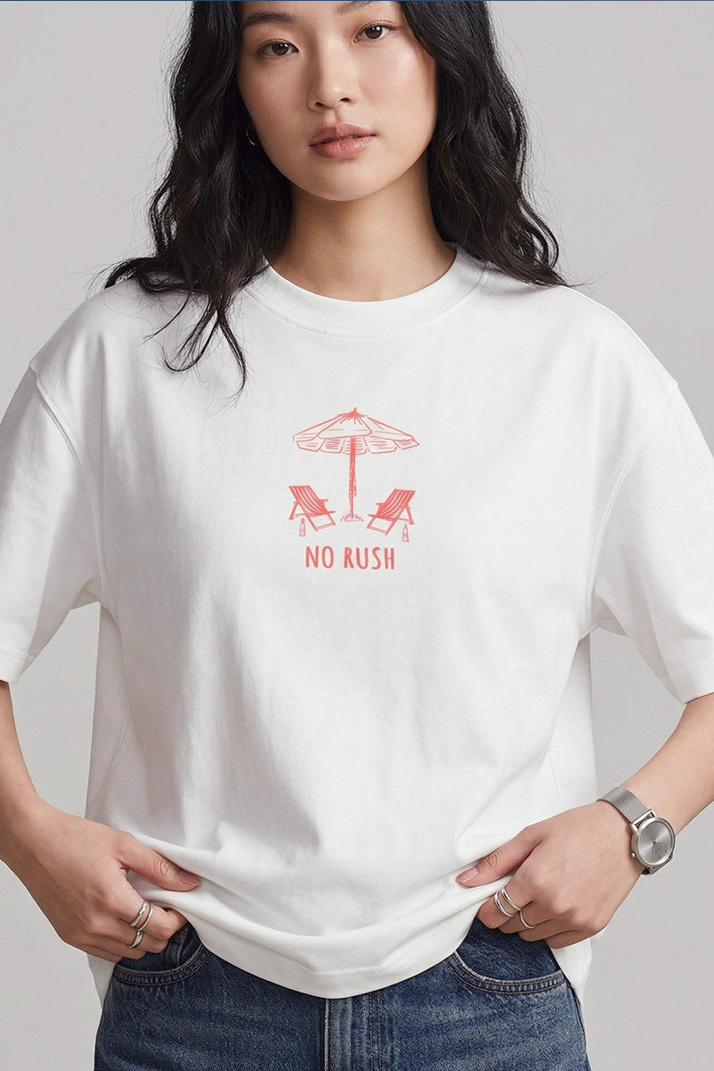 No Rush Oversized T-Shirt – Island State of Mind Edition - styled photo