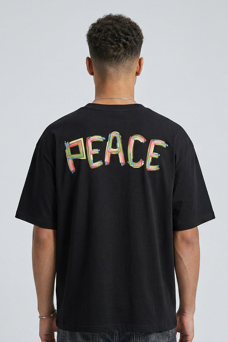 Peace Oversized T-Shirt – Black Statement Edition