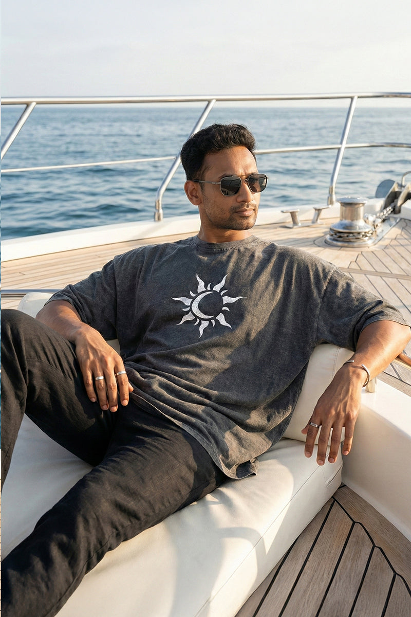 Sun & Moon Oversized Tee - styled photo