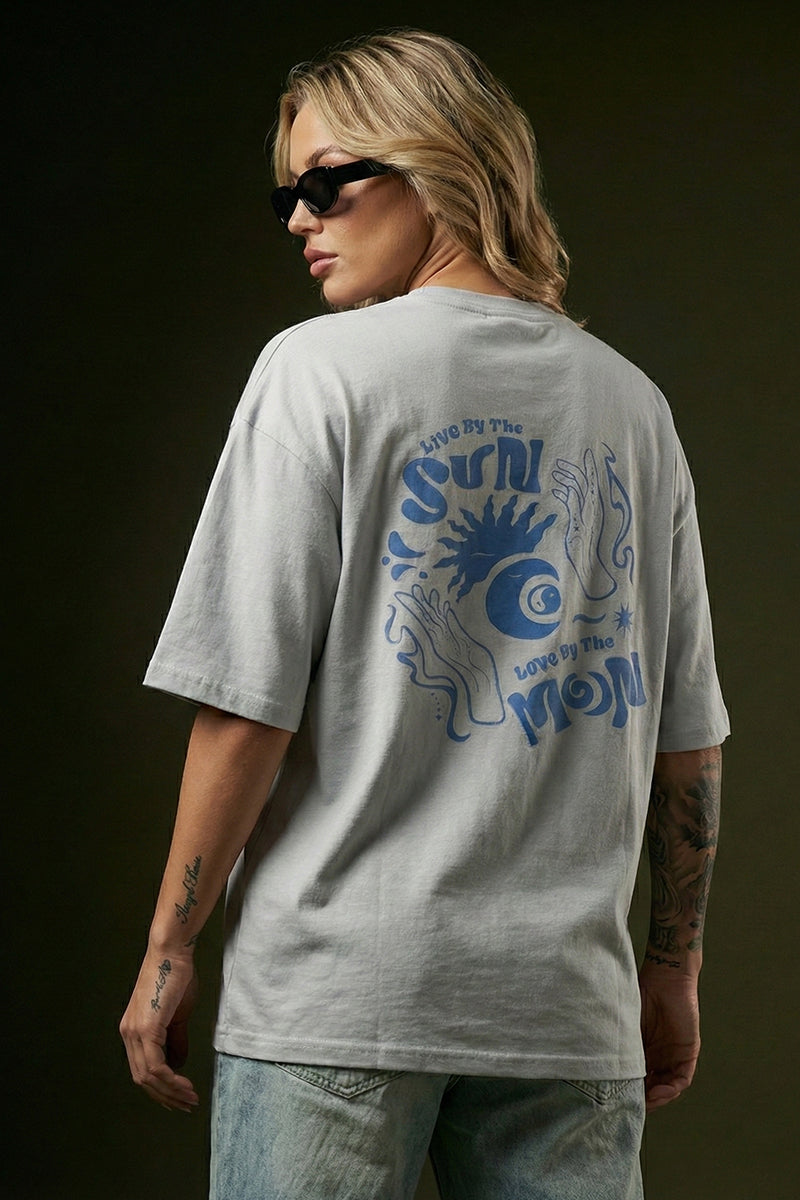 Sun & Moon Oversized Tee - back view