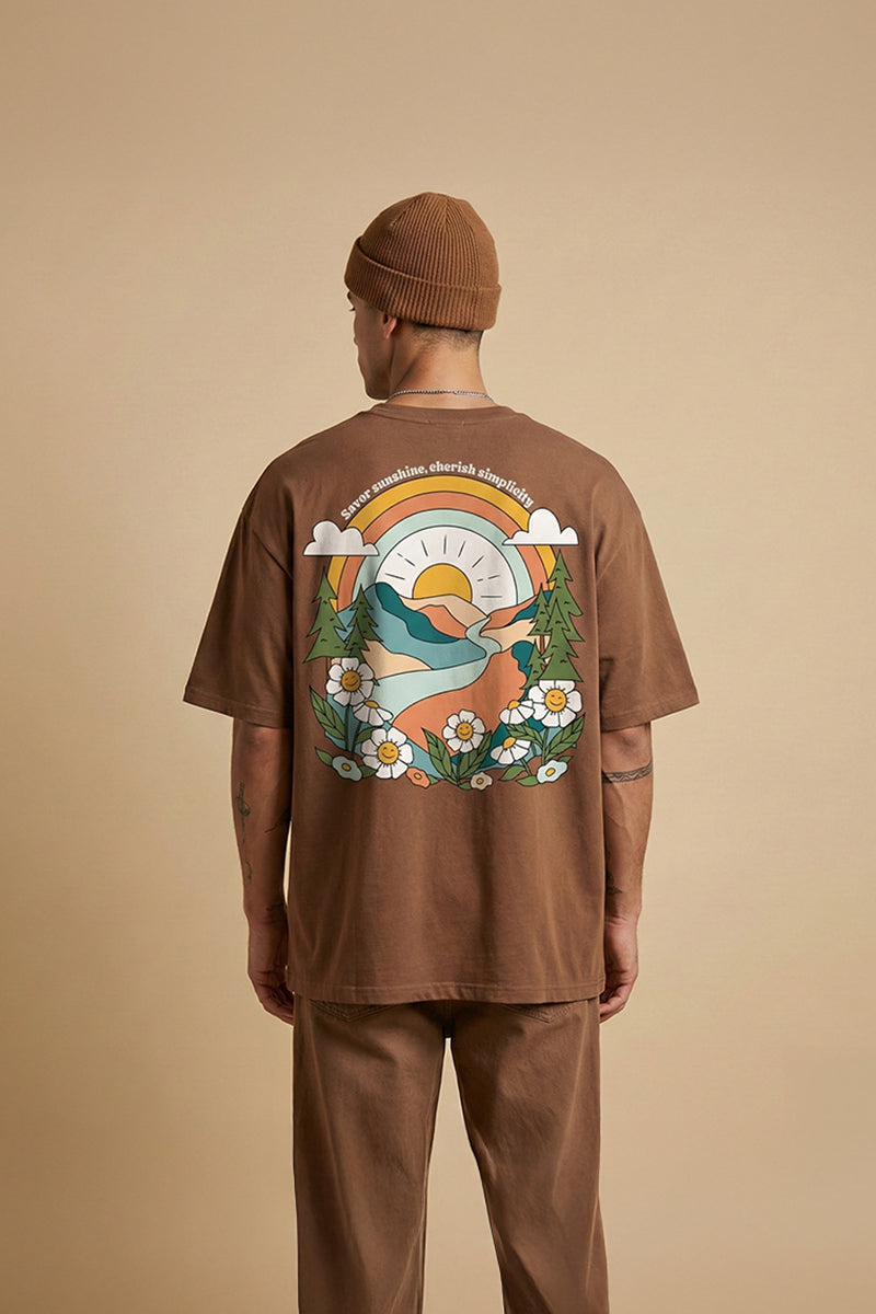 Savor Sunshine Graphic Tee - Cherish Simplicity Edition - close-up detail