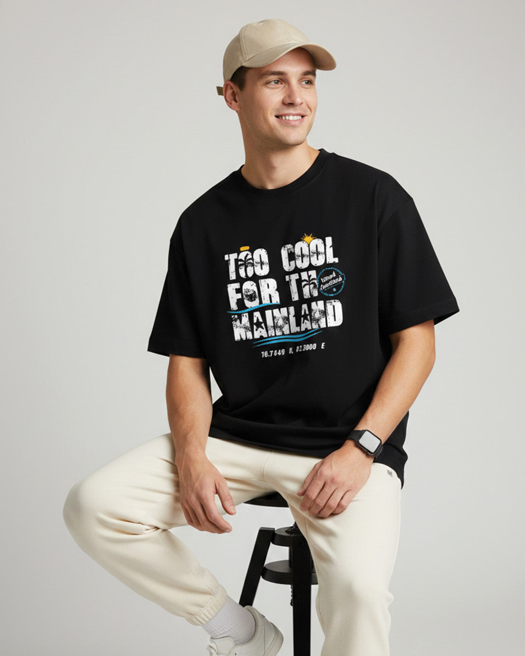 “Too Cool For Mainland” Oversized T-Shirt