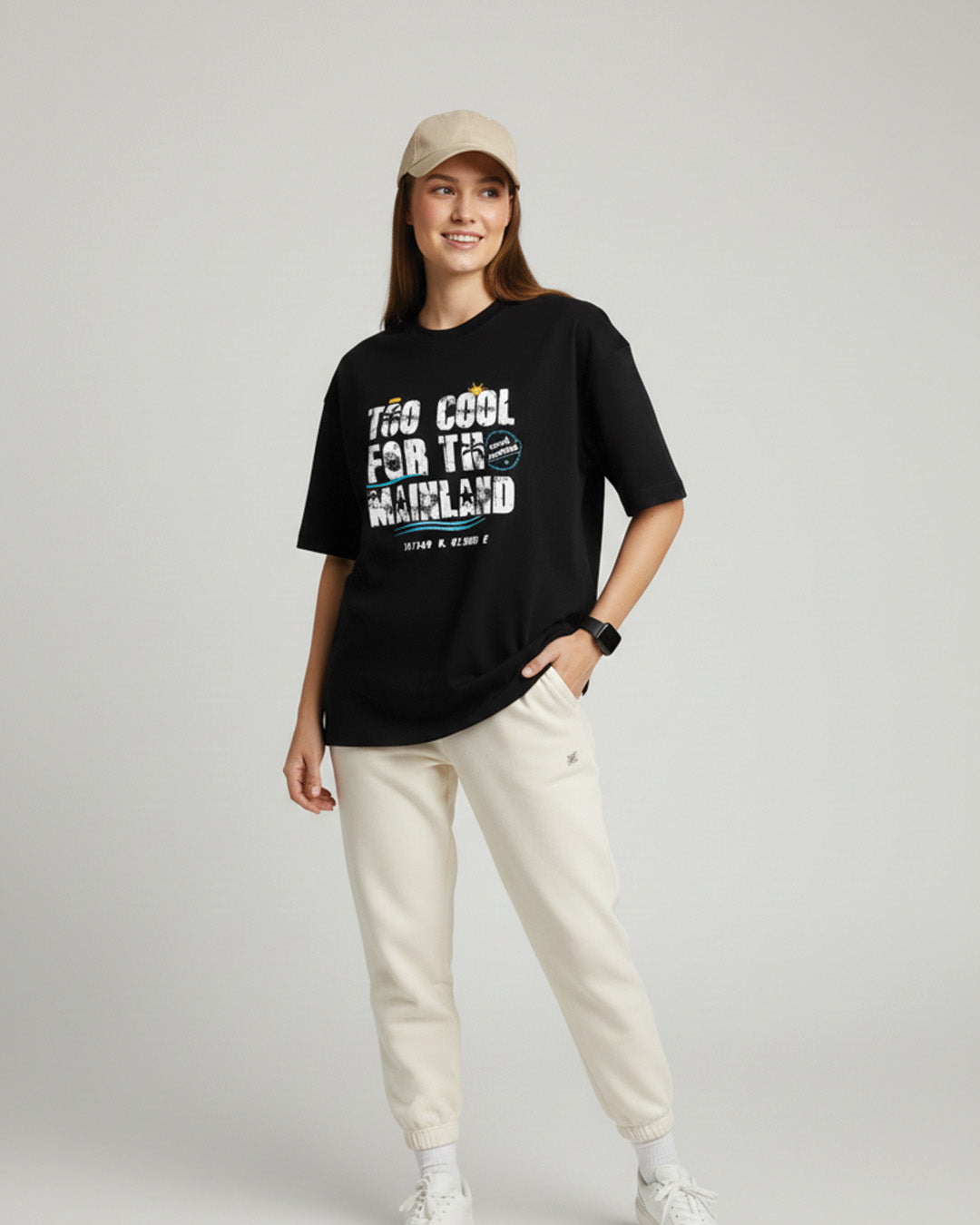 “Too Cool For Mainland” Oversized T-Shirt