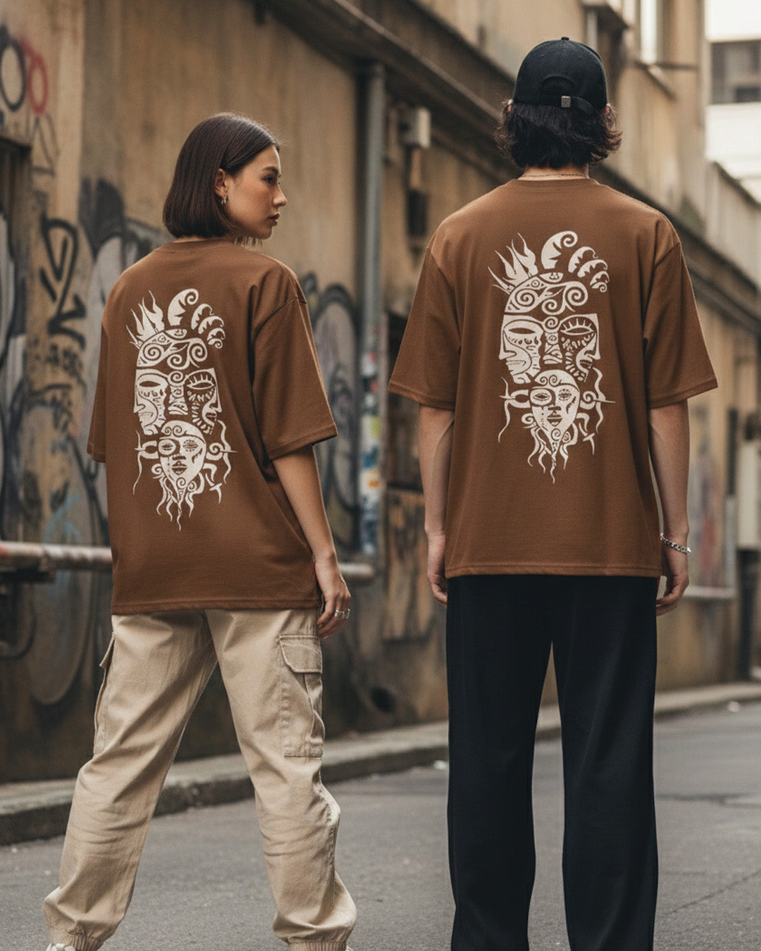 Tribal Spirit Oversized Graphic T-Shirt