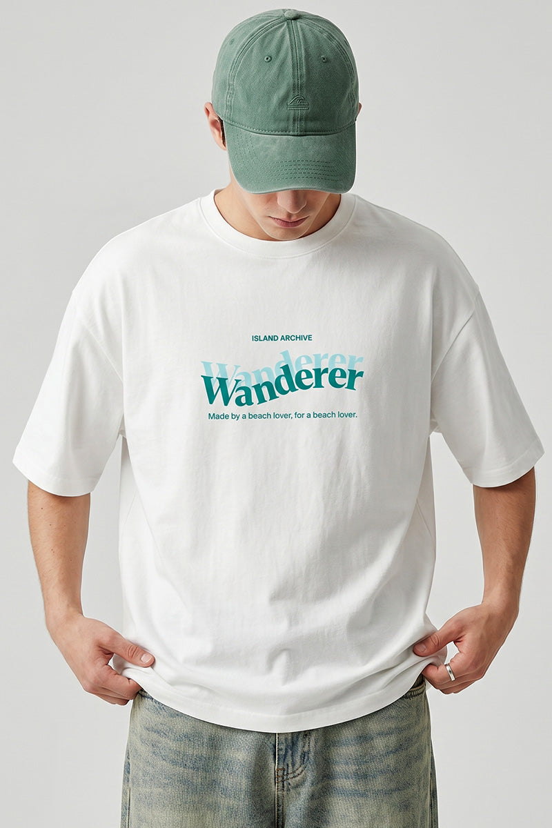 Wanderer – Island Archive Oversized T-Shirt - close-up detail