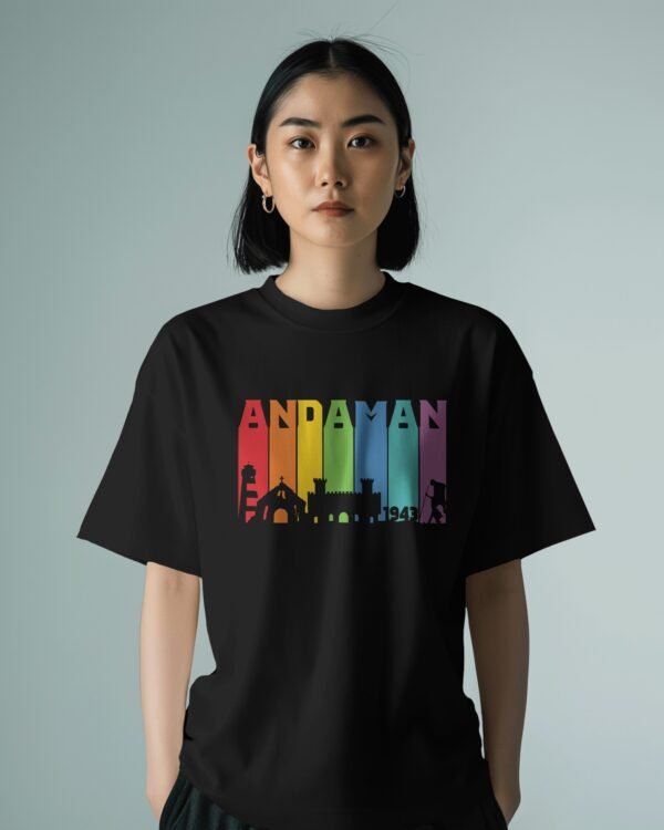Andaman Adventure Black Oversized T-Shirt - Image 2