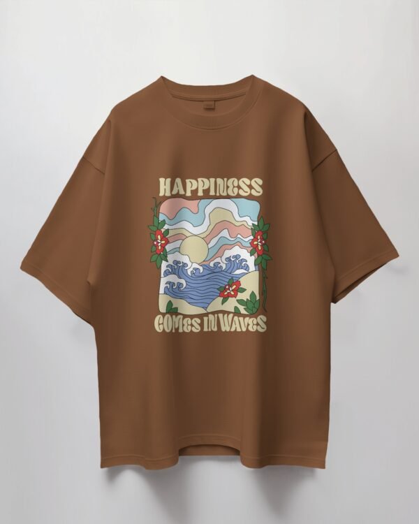 Happiness Comes in Waves" Oversized T-Shirt