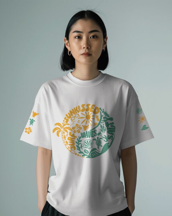 Sunkissed Waves Oversized Graphic T-Shirt - Image 2